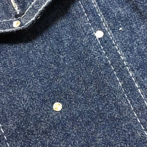 Vintage Rhinestone Studded Western Style Blue Jean Jacket Size Small - Picture 9 of 10